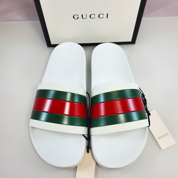 NWT$400 GUCCI Signature Pursuit 72 Stripe Slip-on Slide Sandals 6G (US 6.5-7) - Picture 8 of 16
